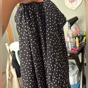 Elastic waistband polka dot skirt